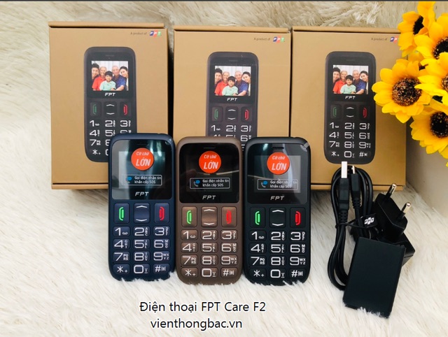 Điện thoại F PT Care F2 phím bấm nổi, cỡ chữ và số lớn