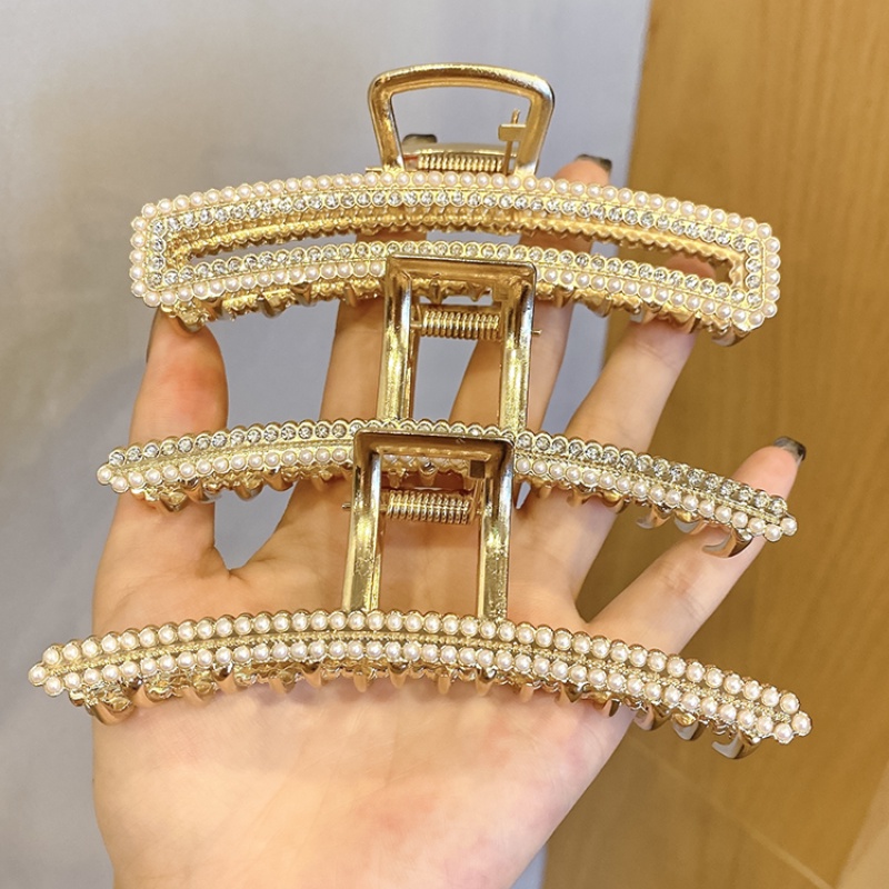 Kẹp tóc kim loại đính ngọc trai siêu đẹp thời trang Hàn Quốc
