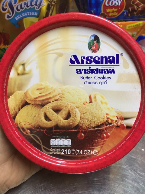 Bánh quy bơ Arsenal hộp thiếc 210g