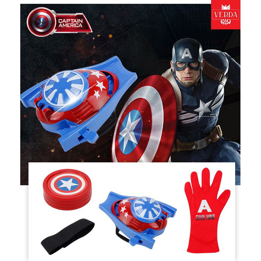 Găng tay người nhện trẻ em siêu nhân bắn đĩa cho bé cosplay superman captain ironman spider man bao tay dơi sắt gloves