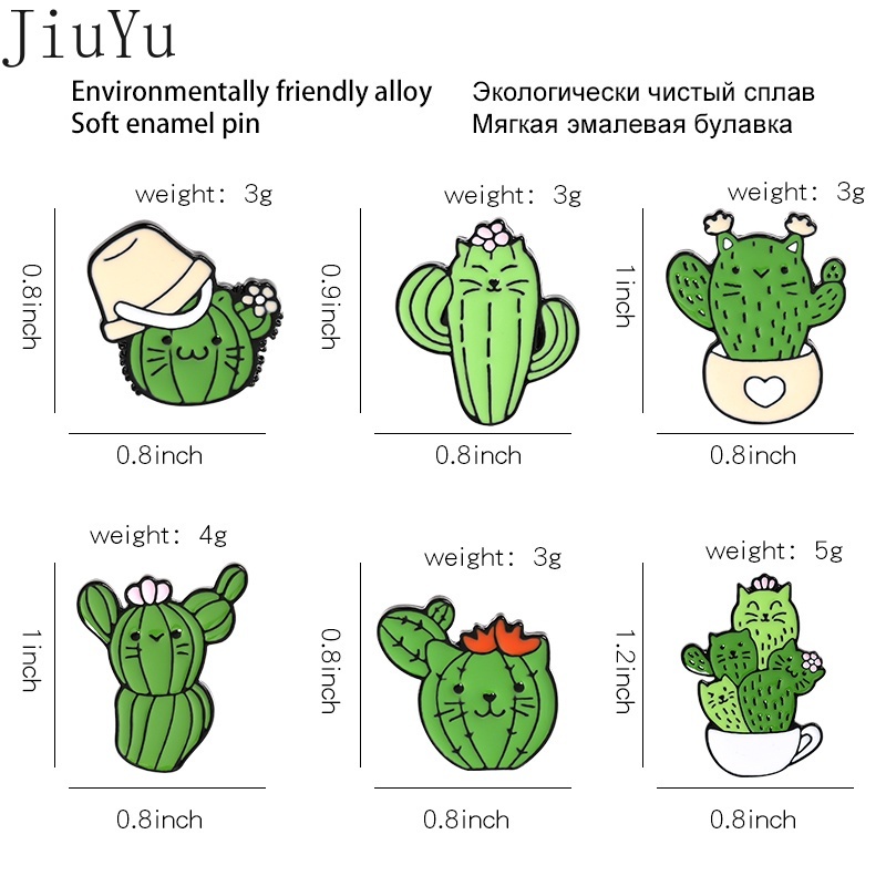 Ghim Cài Áo Tráng Men Hình Chậu Cây Xương Rồng Hoạt Hình Dễ Thương Làm Quà Tặng Cho Bạn Bè Nghệ Thuật Desig