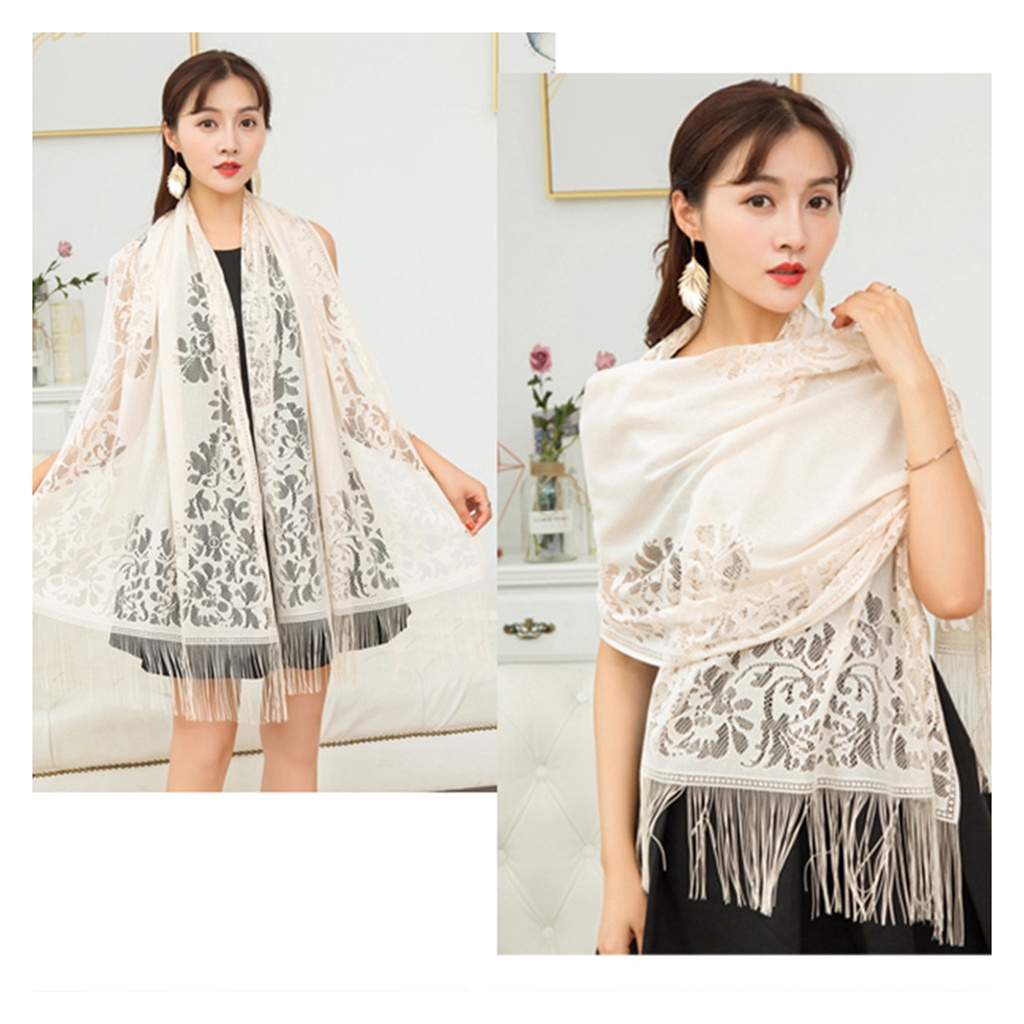 Khăn Choàng Ren Hoa Xinh Xắn Cho Nữ
