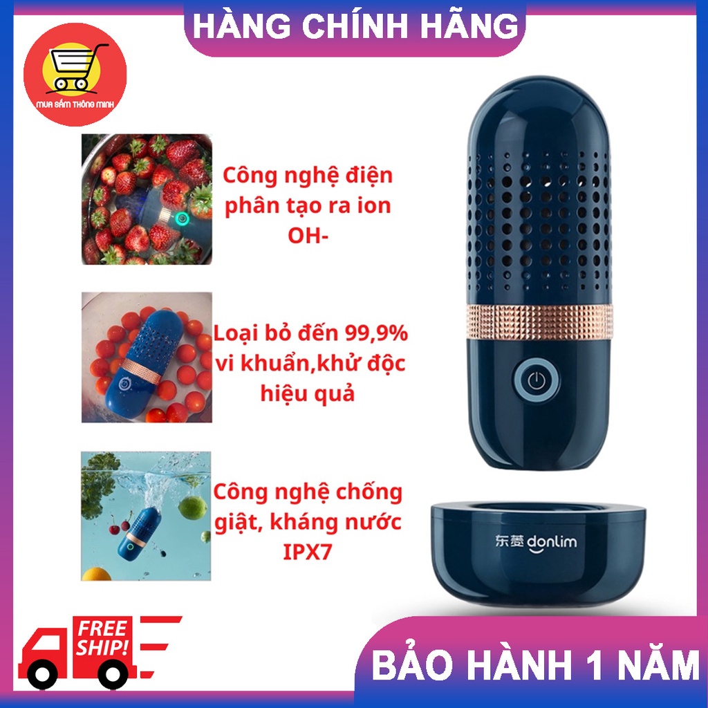 Máy khử trùng, tiệt trùng hoa quả Donlin, loại bỏ chất bảo quản, máy rửa rau tự động không dây sử dụng cho gia đình
