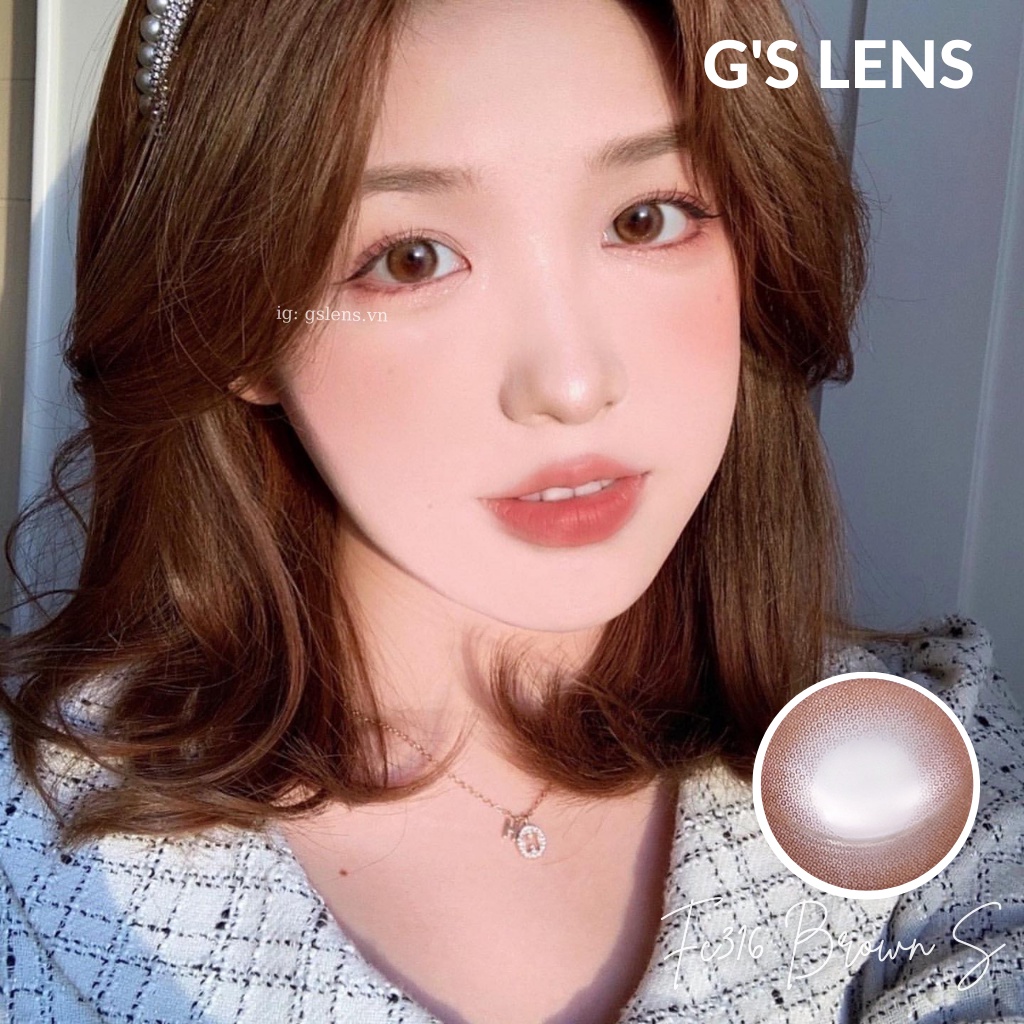 Kính Áp Tròng Nâu Sáng Hot Douyin Size S 14.2mm Có 0-7 Độ Lệch Độ Bee Brown