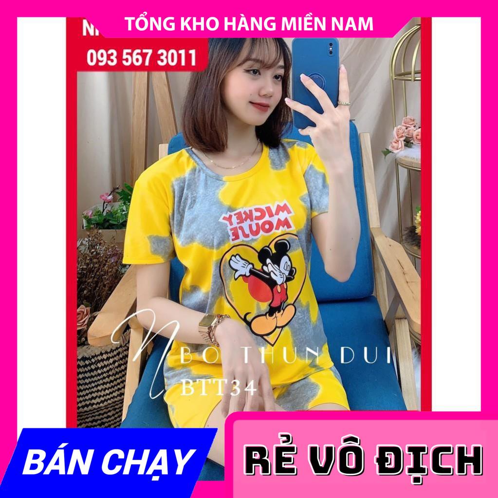 ĐỒ BỘ THUN ĐÙI LOANG MÀU BTT ⚡ẢNH THẬT⚡ BỘ THUN ĐÙI HOẠT HÌNH ⚡ ĐỒ BỘ MẶC NHÀ ⚡ ĐỒ BỘ BÒ SỮA ⚡ ĐỒ BỘ NỮ