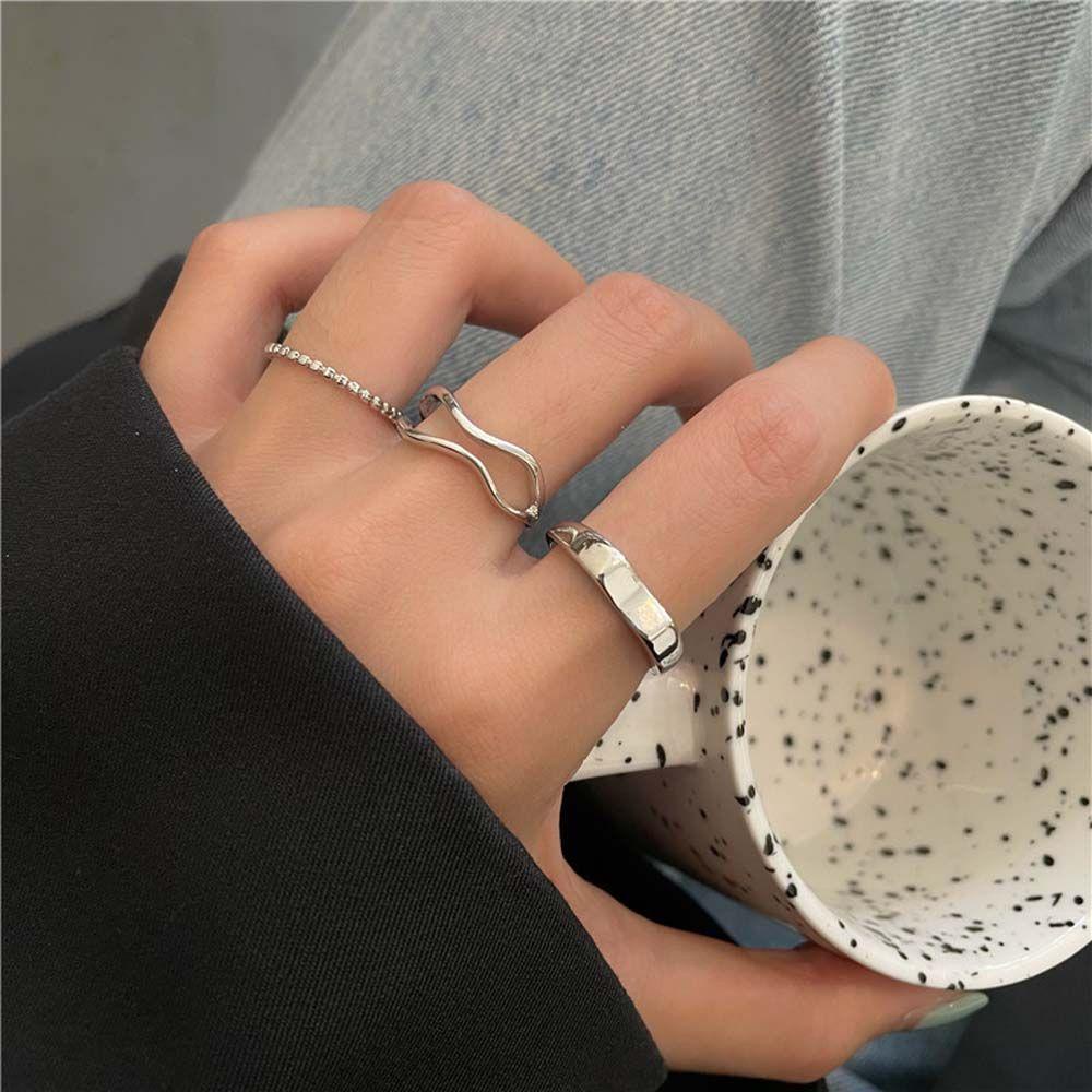 Set 3 Nhẫn Đeo Tay Phong Cách Retro Thời Trang Cho Nữ