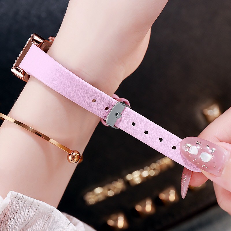 ĐỒNG HỒ NỮ DZG DÂY DA MẶT CHỬ NHẬT HUYỀN BÍ 448 THỜI TRANG | BigBuy360 - bigbuy360.vn