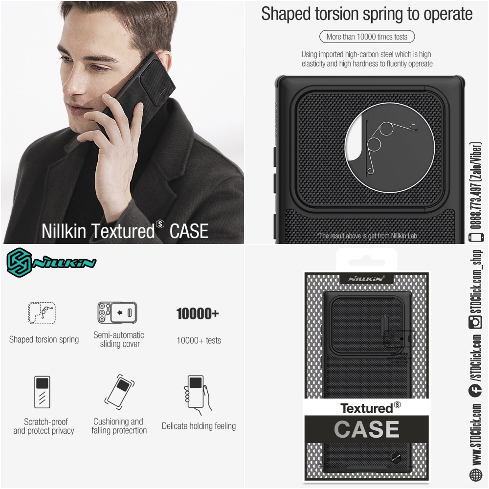 ỐP LƯNG SAMSUNG GALAXY S22 ULTRA 5G NILLKIN TEXTURED S NYLON FIBER BẢO VỆ CAMERA CHÍNH HÃNG