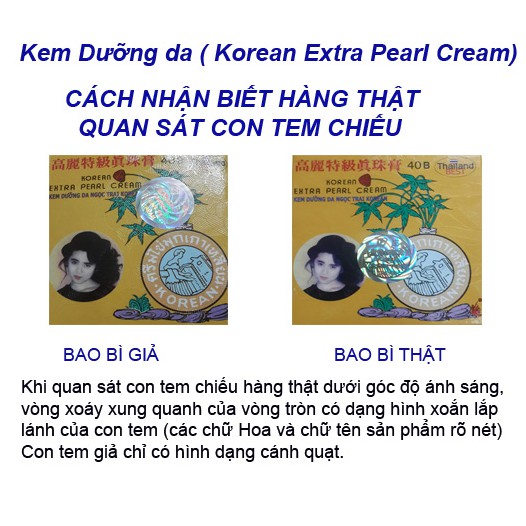 KEM DƯỠNG DA KOREAN EXTRA PEARL CREAM - KEM SÂM VÀNG