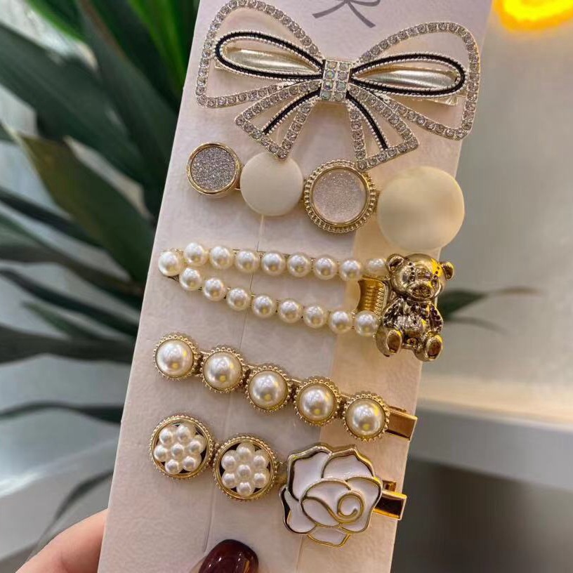 Bộ Kẹp Tóc Kim Loại Hình Gấu Dễ Thương Dành Cho Nữ