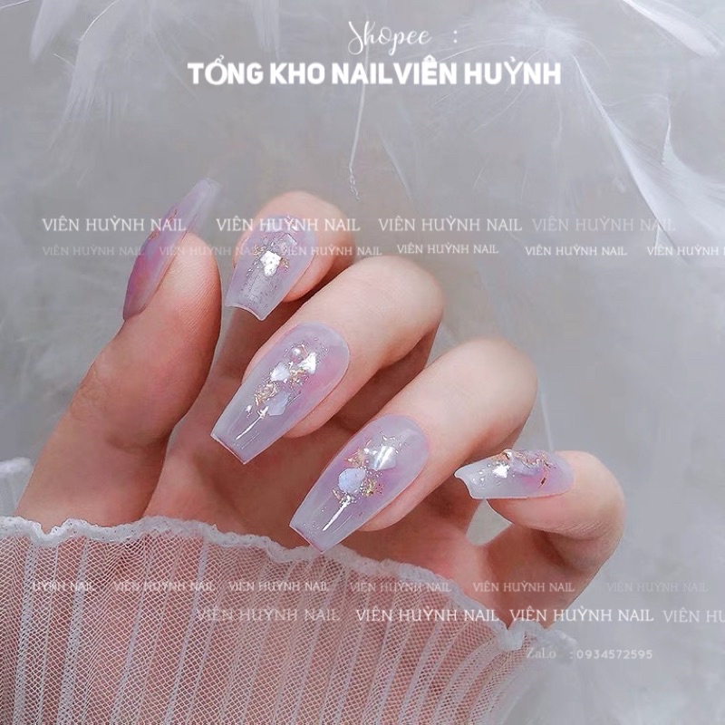 Sỏi xà cừ nail , miếng sỏi mỏng trang trí móng