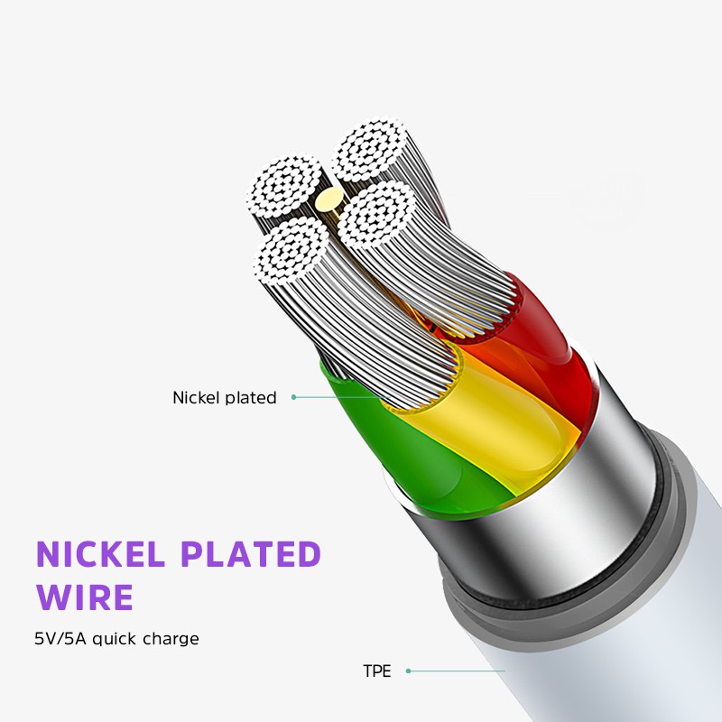 Kivee CT318 Cáp sạc nhanh Micro-USB dòng điện 5A chất lượng cao