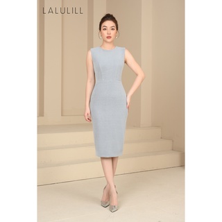 Đầm len 2 lớp sát nách dáng bút chì ghi tàn