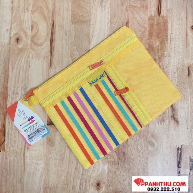 TÚI VẢI 3 NGĂN CAO CẤP A5 6666 ( 23,5 x 19cm)