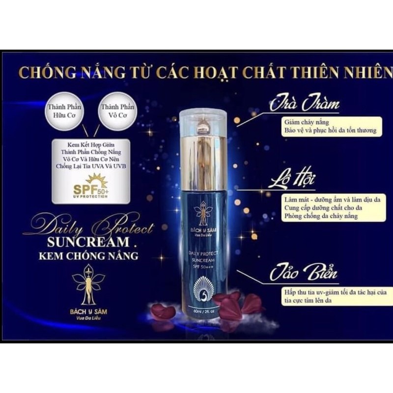 (Rẻ vô địch ) kem chống nắng bách y sâm- bạch linh (60ml mẫu mới)