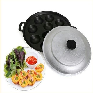 Khuôn làm bánh khọt 8 lỗ chống dính có nắp đậy - khuôn 10 ô đổ bánh bông lan bánh phèn la bánh trứng cút