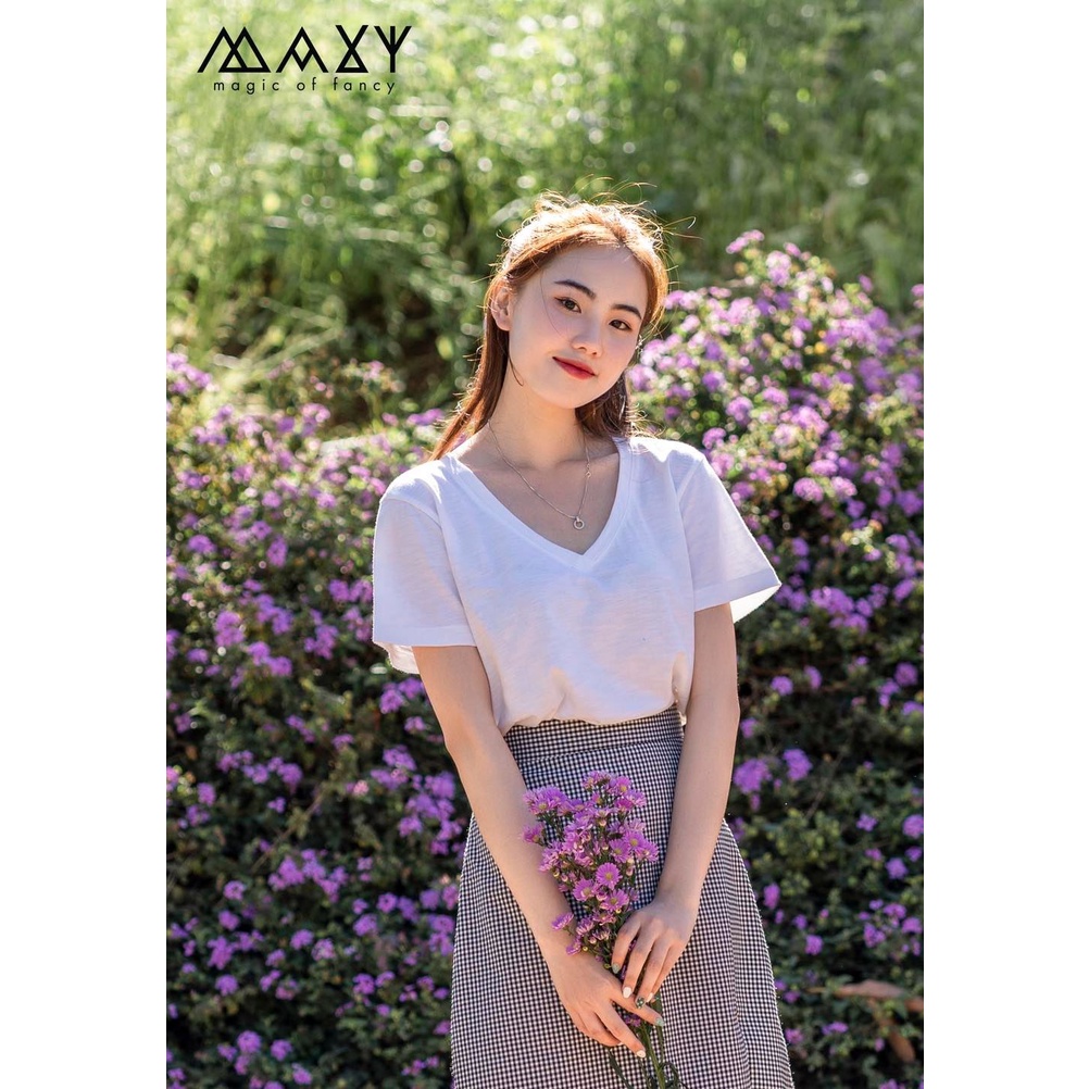 Áo thun cổ tim V neck basic tee Maxy Workshop