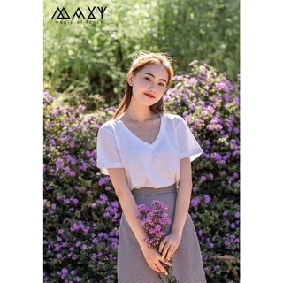 Áo thun cổ tim V neck basic tee Maxy Workshop