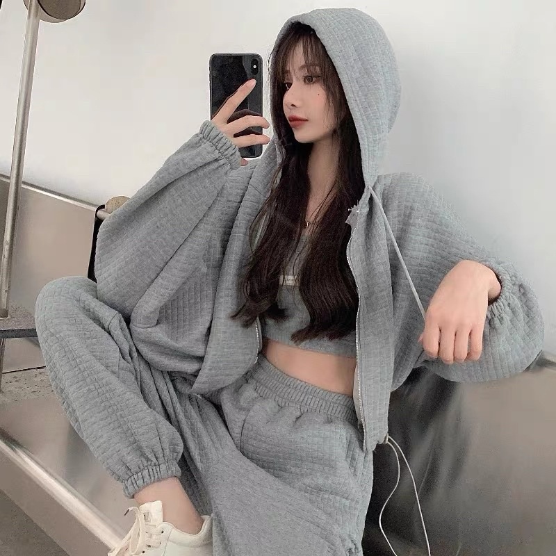 Set 3 món joggings thun da cá dày dặn phong cách thể thao năng động chic style SAM SAM BOUTIQUE