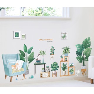 Decal dán tường Vườn cây xanh