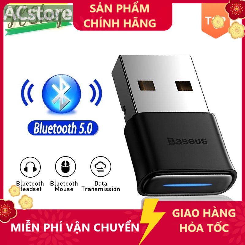 Đầu chuyển đổi USB Bluetooth 5.0 Baseus cho đầu thu âm thanh loa không dây máy tính / laptop  ACstore