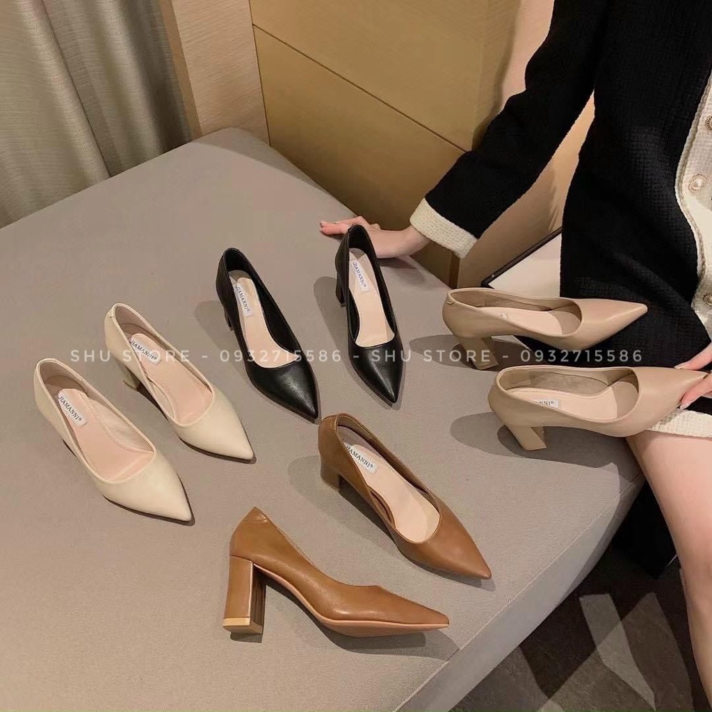 GIÀY BÚP BÊ NỮ DA THẬT MŨI NHỌN GÓT VUÔNG 666-1 SHU STORE - GIÀY BÚP BÊ THỜI TRANG SIÊU XINH VÀ SANG CHO NÀNG