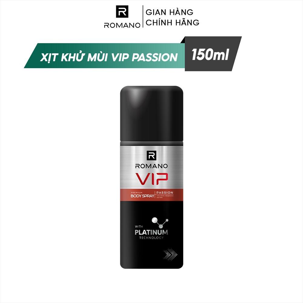 Xịt khử mùi cao cấp Romano Vip 150ml Passion