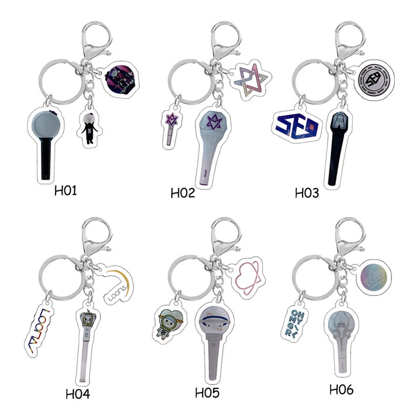 Móc khóa hình gậy phát sáng mini dễ thương cho fan nhóm nhạc OH MY GIRL/WJSN/LOONA/SF9/ASTRO/BTS