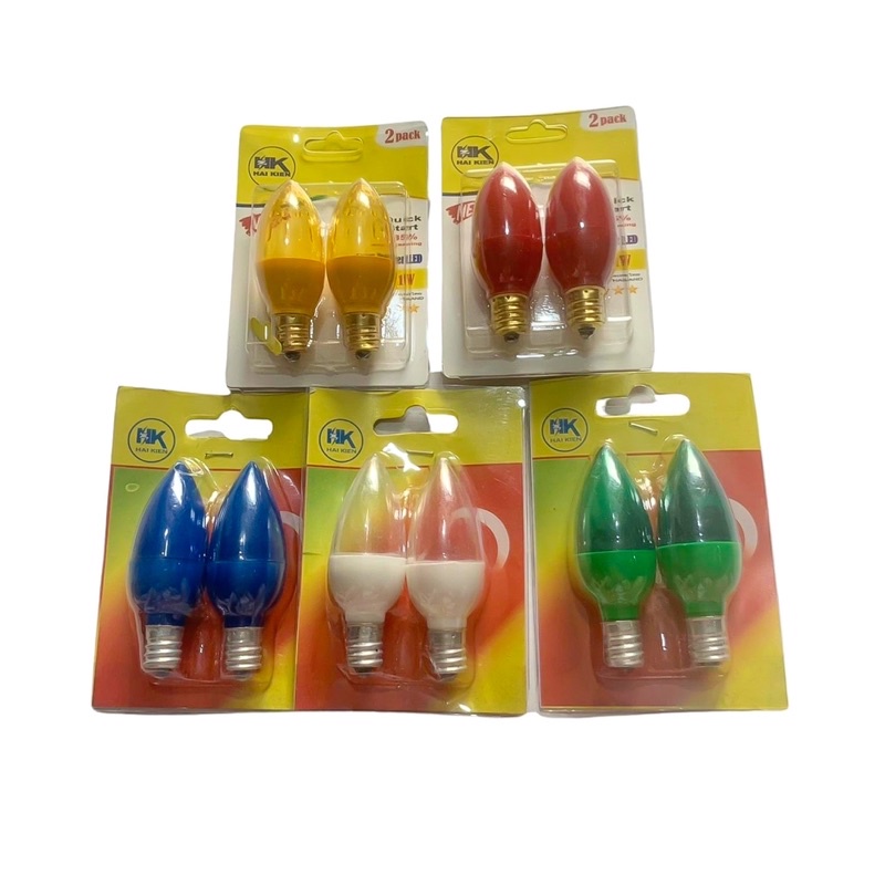 Bóng đèn led quả nhót loại tốt đỏ vàng xanh trắng 1w, đèn quả nhót đèn led trái ớt