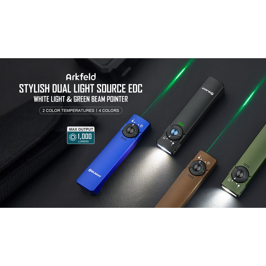 Đèn pin OLIGHT ARKFELD sáng 1100 lumen chiếu xa 101m pin sạc 1050mAh kèm theo