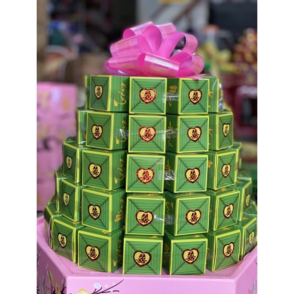 Combo 100c Hộp Phu Thê-Hộp đựng bánh phu thê in chữ