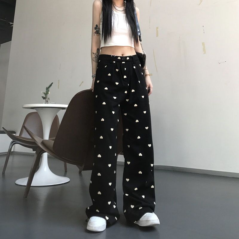 【ZHELIHANGFEI】Chân tình yêu legging cao quần ống rộng ống quần thẳng - phù hợp với tất cả các loại quần lau nhà