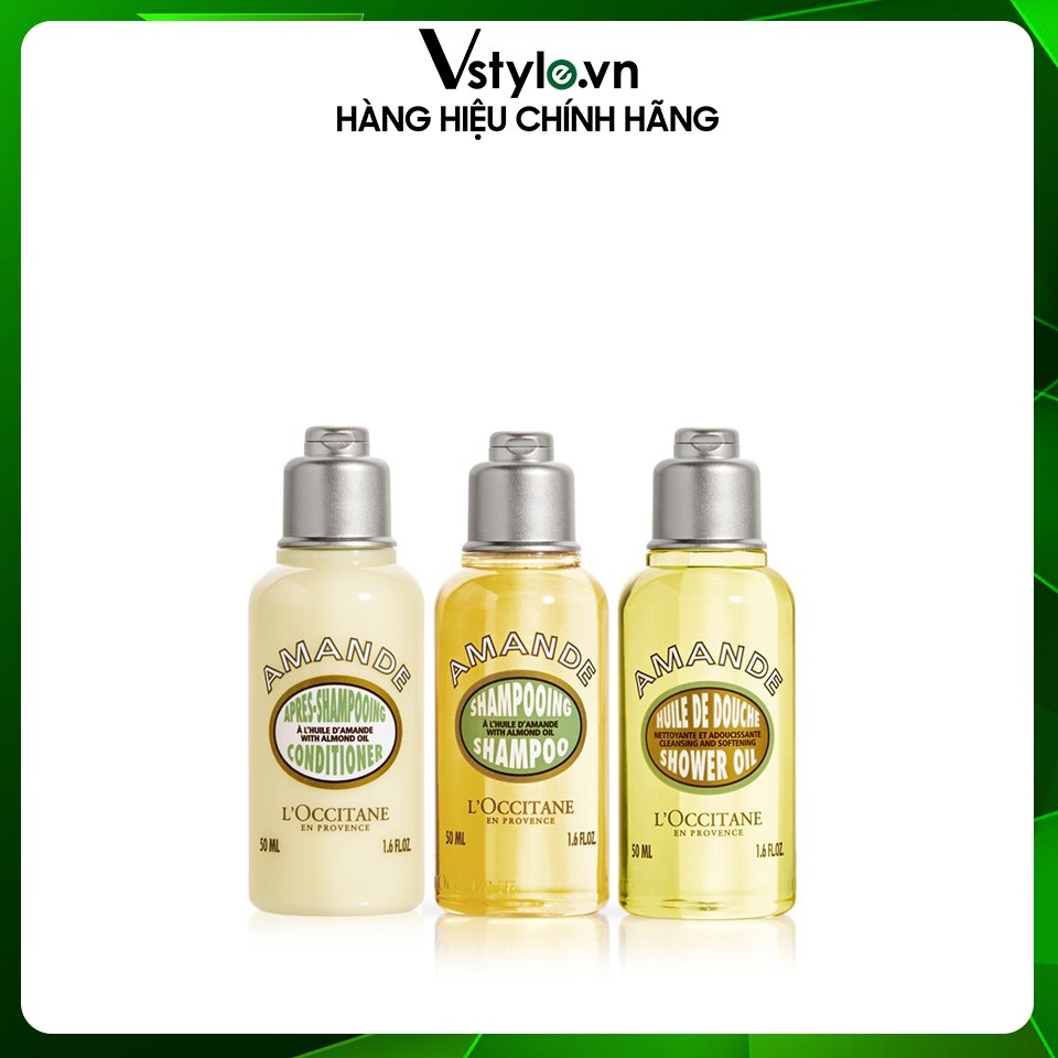 Combo Dầu Tắm - Dầu Gội - Dầu Xả Chiết Xuất Hạnh Nhân L'Occitane Almond 50ml | BigBuy360 - bigbuy360.vn