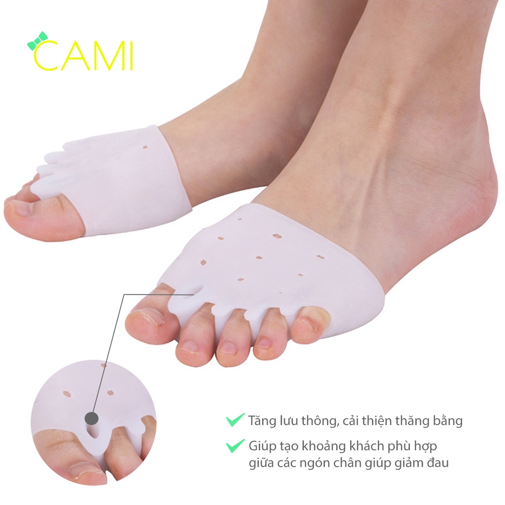 Vớ silicone dụng cụ tách ngón chân hạn chế gây trầy da, chai sần thoáng khí thoải mái di chuyển - Cami - CMPK276