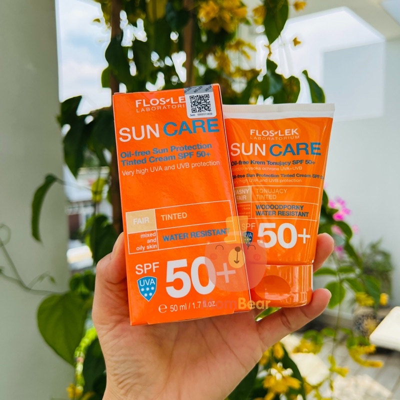 [Hàng Nhập] Kem chống nắng kiềm dầu Floslek Sun Care Oil Free Sun Protection Tinted Cream 50ml