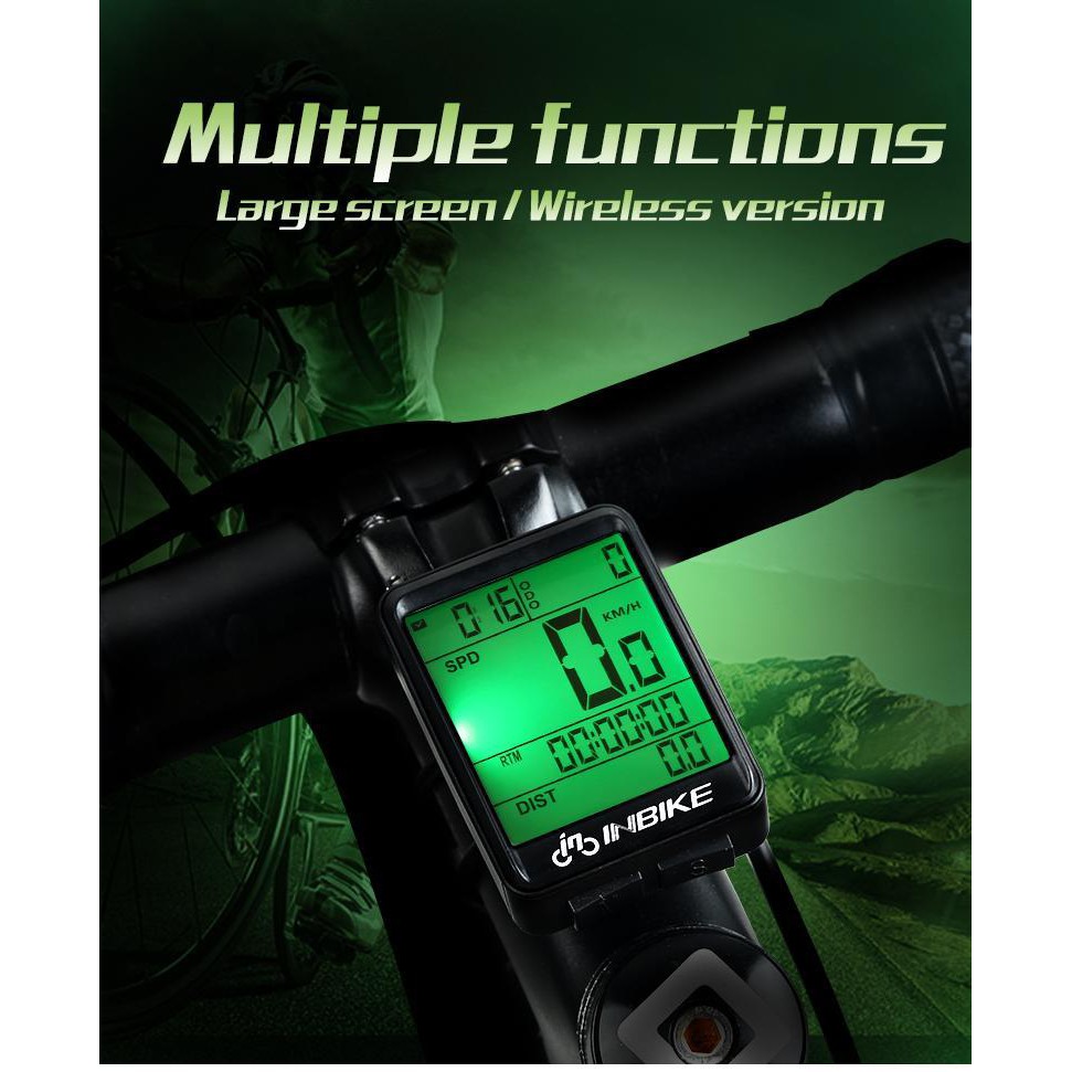 Máy đo tốc độ cho xe đạp chống nước LCD Full - HanruiOffical