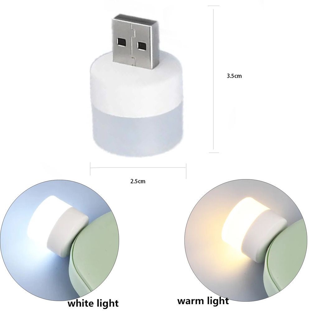 Đèn LED Đọc Sách Mini Bỏ Túi 5V 1W Cổng USB Tiện Dụng ( Trắng - Vàng ) / Đèn Ngủ LED USB Hình Trụ
