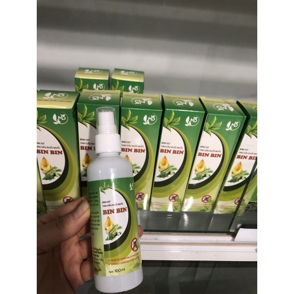 Bình xịt tinh dầu đuổi muỗi Bin Bin chai 100ml- chống muỗi thảo dược an toàn cho phụ nữ có thai và trẻ trên 3 tháng tuổi