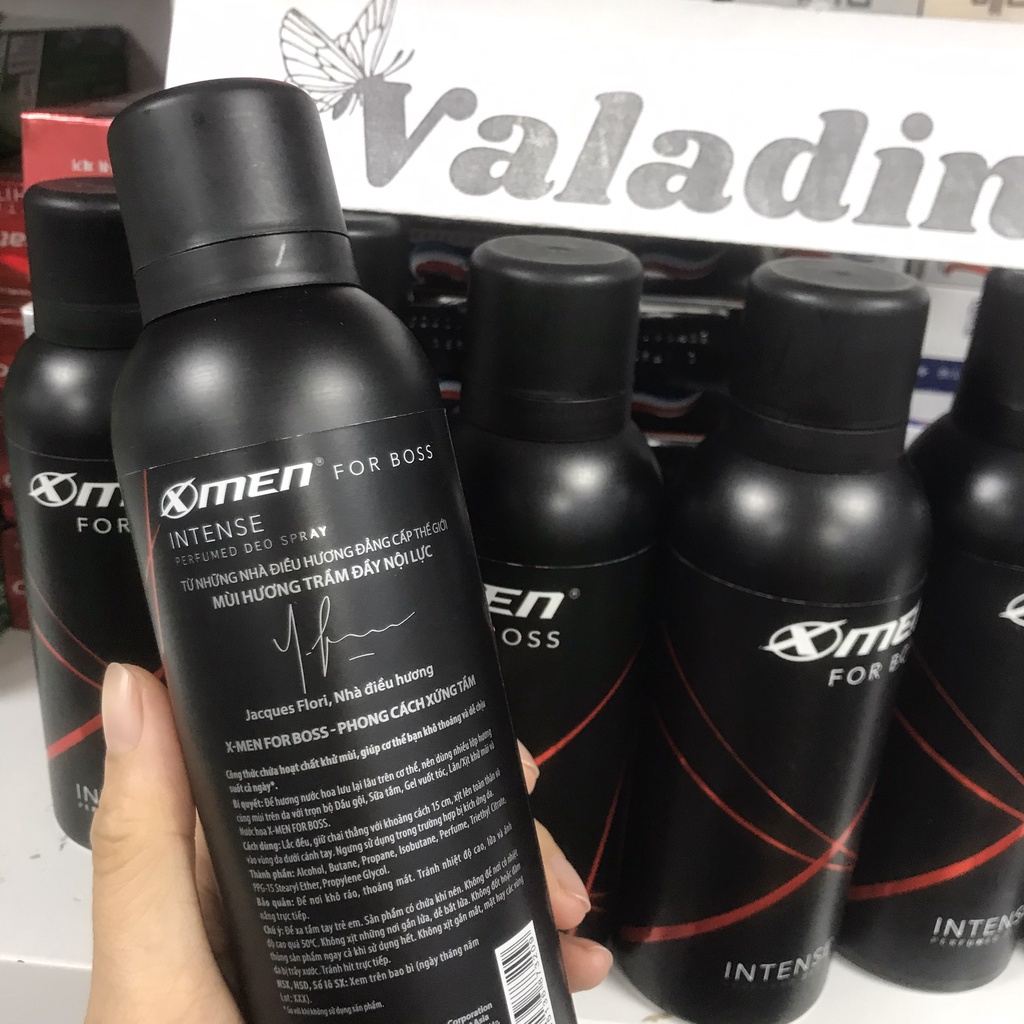 Xịt khử mùi nước hoa nam Xmen For Boss Intense 150ml / Sịt khử mùi nam X men