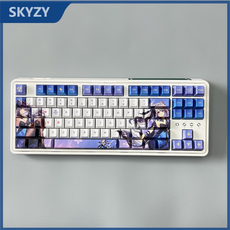 Keqing Keycap Cherry Hồ sơ Genshin Impact Anime PBT Dye Sub Bàn phím cơ học Keycap