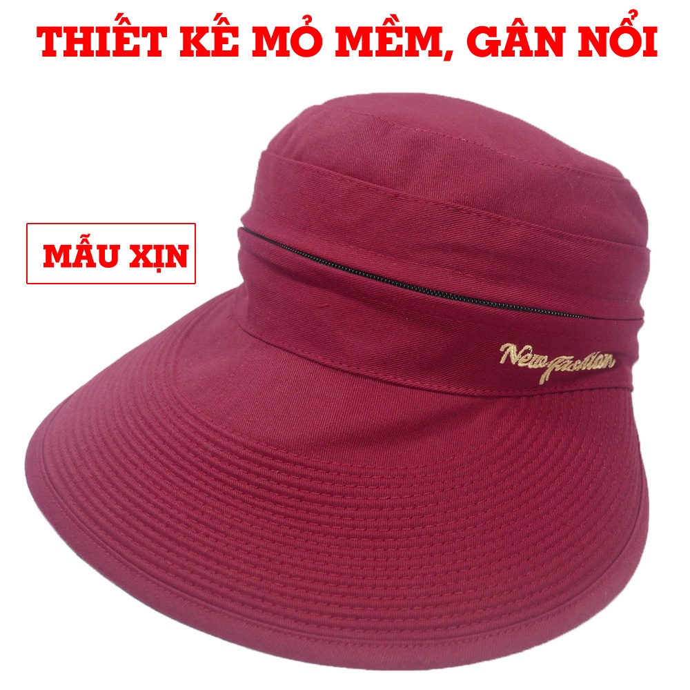 Nón chống nắng rộng vành mũ chống nắng đa năng đặc biệt có thể tháo dây kéo phía trên đỉnh đầu