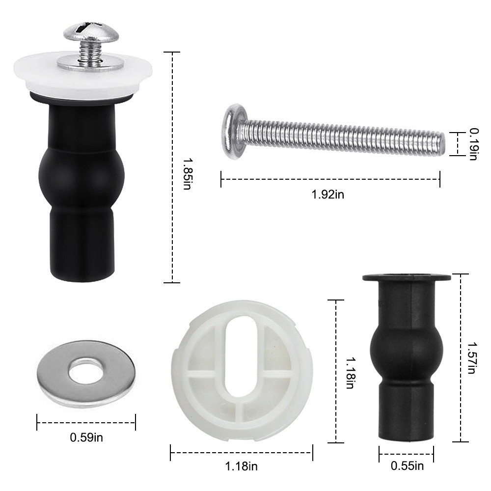 Bộ 2 / 4 / 6 vòng đệm cao su kèm ốc vít thay thế thích hợp cho nắp bồn cầu