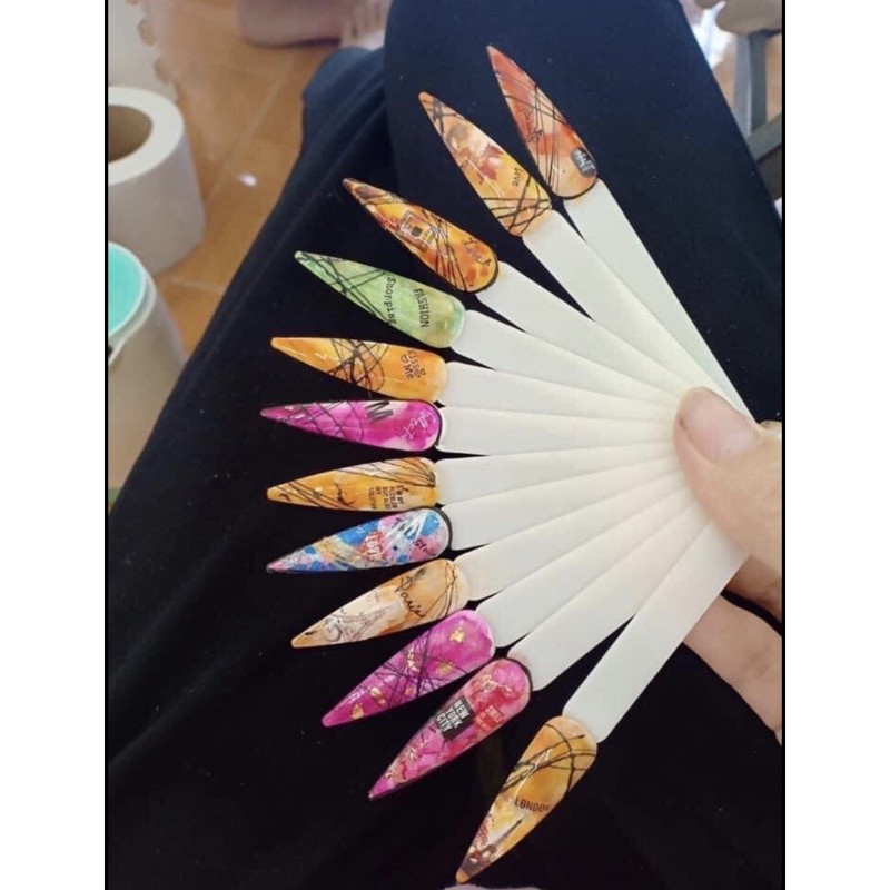 [RẺ VÔ ĐỊCH] - NAIL - SET LOANG CỒN 18 CHAI LÀM LOANG VÂN ĐÁ  - SET CỒN LOANG NHIỀU MÀU THOẢ SỨC SÁNG TẠO