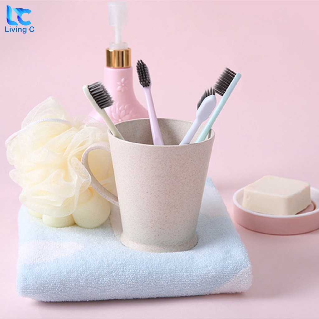 Bộ 4 bàn chải đánh răng lông mềm phủ than hoạt tính xuất Nhật Bản cao cấp Living C _4B