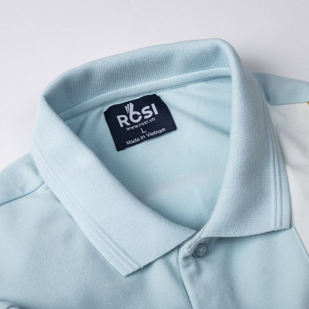 Áo thun nam cao cấp Rosi PL01 cổ polo tay bo ngắn,vải cotton cá sấu phối màu xanh vàng,dáng ôm (Slimfit) trẻ trung. | BigBuy360 - bigbuy360.vn
