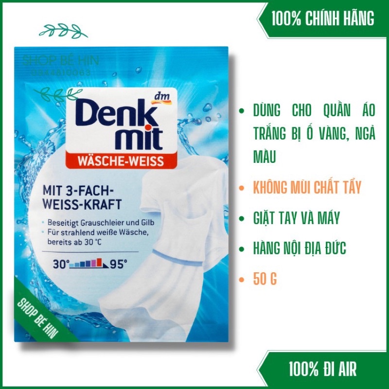 Bột tẩy trắng quần áo Denkmit, Hàng Đức chính hãng