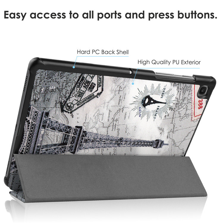 For Samsung Galaxy Tab S6 Lite 10.4 inch Case with Pencil Holder Tri-Fold Stand Cover Tablet Shell For Tab S6 Lite