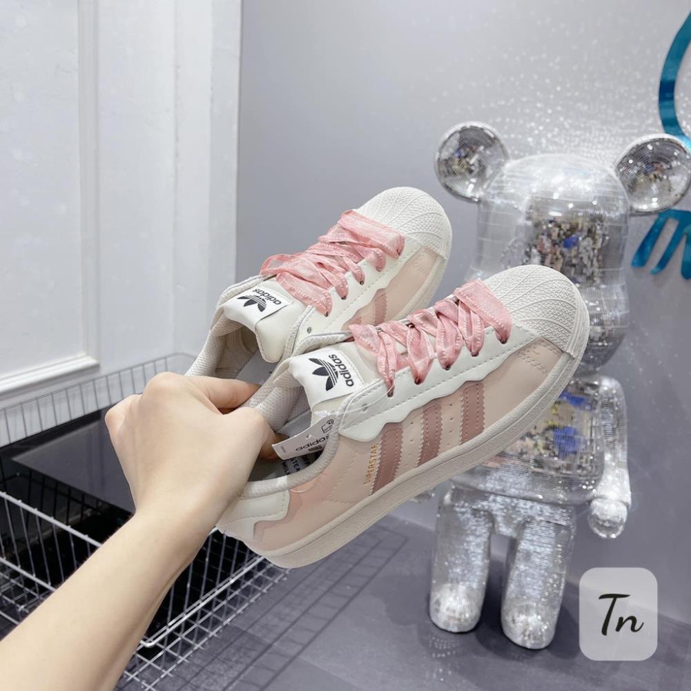 Giày sneaker Adidas Superstar Das mũi Sò 3 Màu Trắng, Hồng, Xanh, Giày thể thao Adidas Sò Kem bản Classic cực xinh