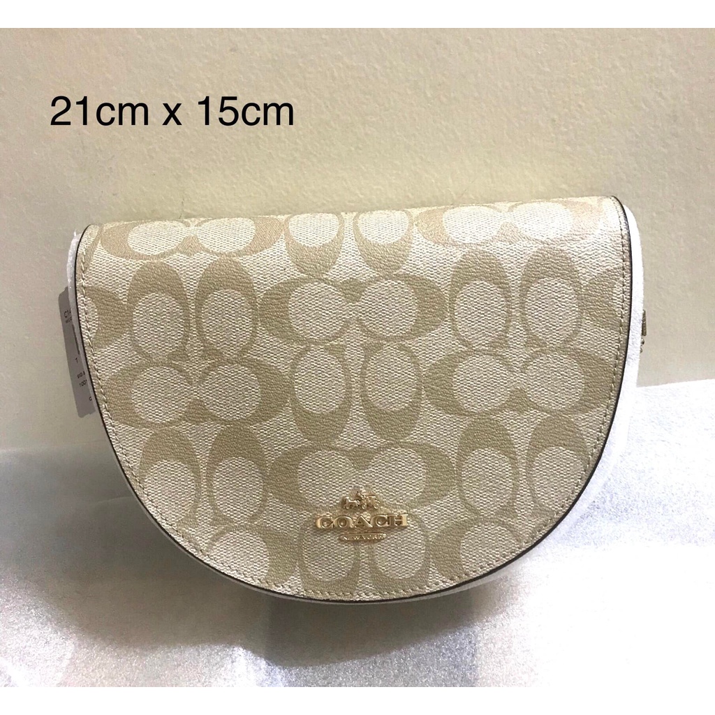 Giỏ đeo chéo Coach nửa vầng trăng, ngang 21cm, cao 15cm