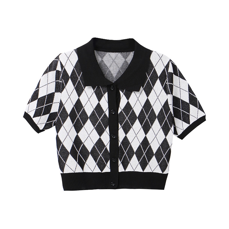 Áo len kẻ sọc caro phong cách Hàn Quốc thời trang cho nữ | BigBuy360 - bigbuy360.vn